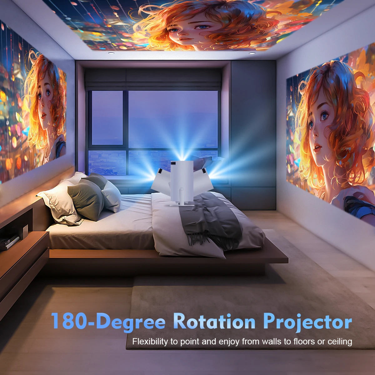 Transpeed HY300 Pro™ — 4K WiFi6 Android Projector with 260 ANSI & BT 5.0