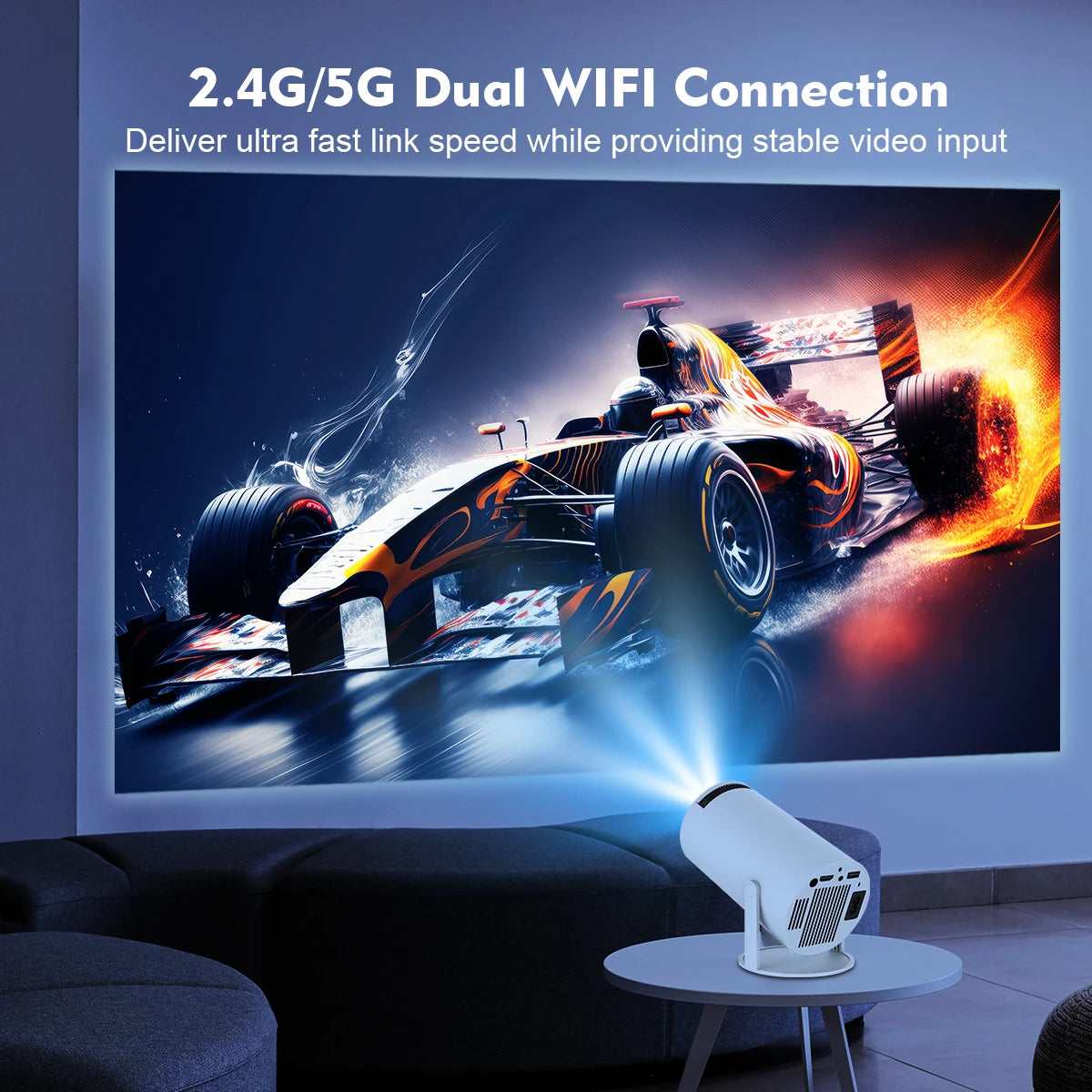 Transpeed HY300 Pro™ — 4K WiFi6 Android Projector with 260 ANSI & BT 5.0